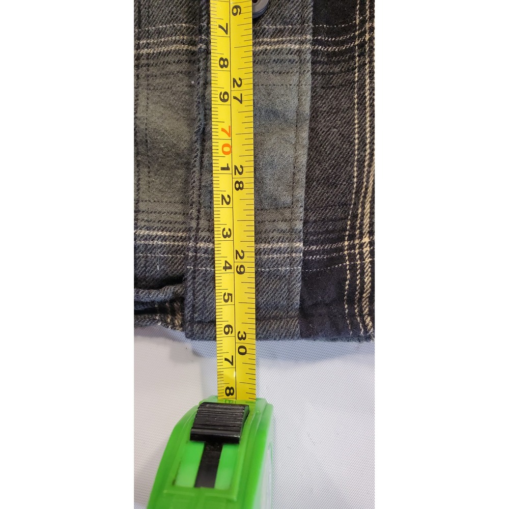 No Boundaries Mens Hooded Flannel Shirt Large Green Black Plaid Long‎ Sleeve L - Picture 4 of 6